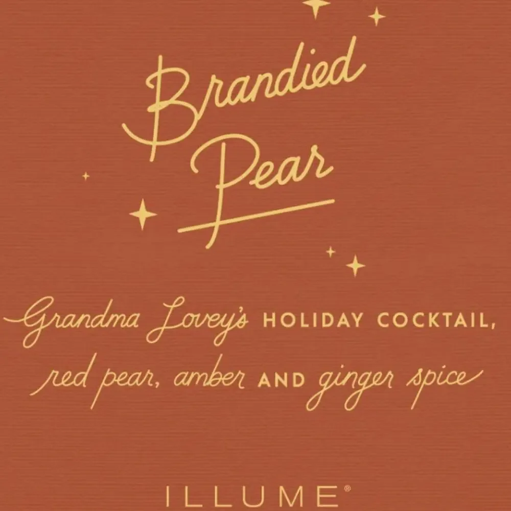 Illume Memories of Brandied Pear Amber Glass Bubble Christmas Reed Diffuser NIB